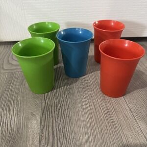 Tupperware Classic Kids‎ Bell Vintage Tumblers 7oz Cups Primary Set of 5
